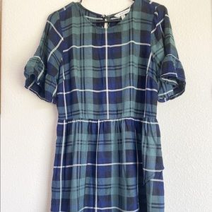 Green and blue plaid retro dress.